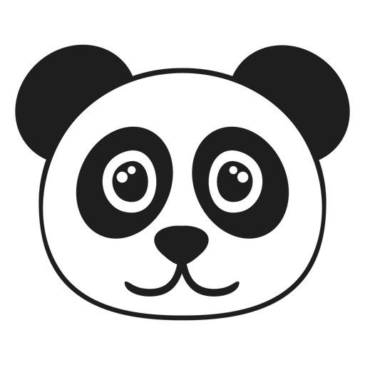 Panda alegre cabeza trazo de hocico Diseño PNG