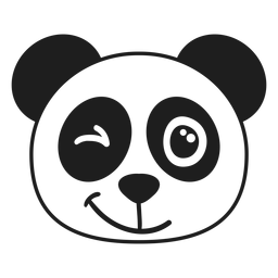 Golpe de hocico de cabeza de guiño de panda Diseño PNG