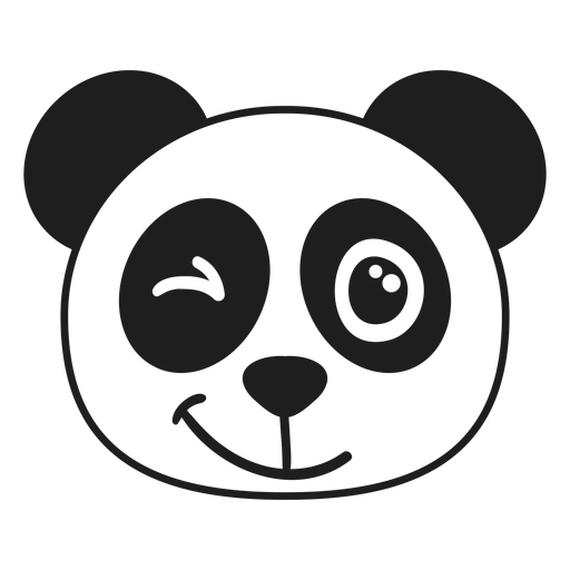 Panda wink head muzzle stroke - Transparent PNG & SVG vector file