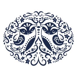 Muster Ornament Vogel Blume Design Illustration PNG-Design