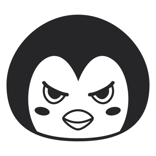 Penguin angry head muzzle stroke PNG Design