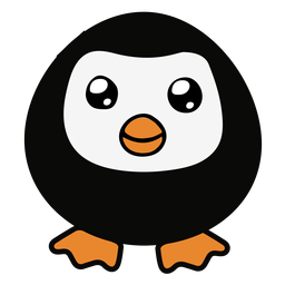 Penguin Cute Puffy Muzzle Flat PNG & SVG Design For T-Shirts