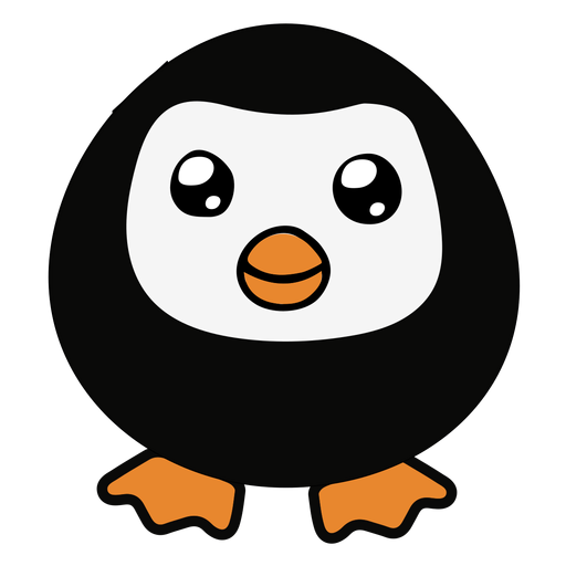 Pinguin niedlich geschwollene Schnauze flach PNG-Design