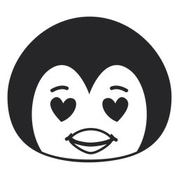 Pingüino enamorado cabeza trazo de hocico Diseño PNG