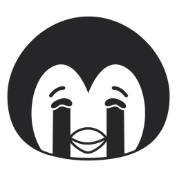 Pingüino triste cabeza trazo de hocico Diseño PNG