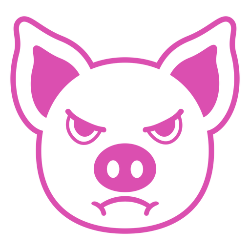 Pig angry head muzzle stroke PNG Design