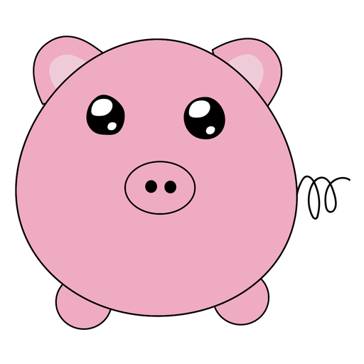 Cerdo lindo hocico hinchado plano Diseño PNG