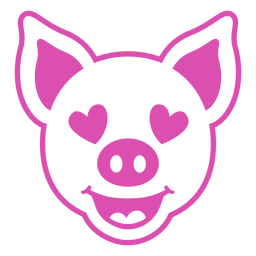Pig enamoured head muzzle stroke PNG Design