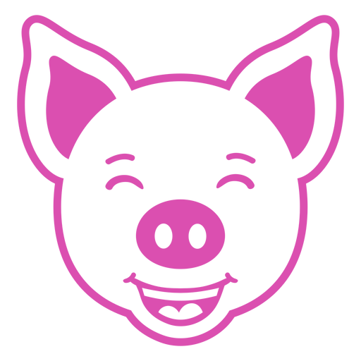 Pig happy head muzzle stroke PNG Design