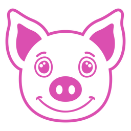 Cabeça alegre de porco acariciando o focinho Desenho PNG