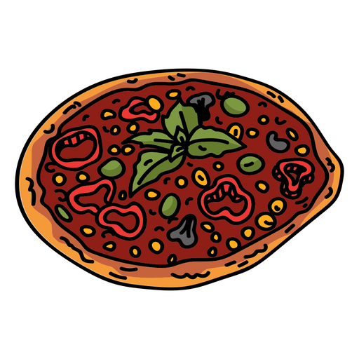 Pizza tomate plano Diseño PNG