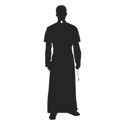 Silhueta de contas cruzadas de padre Desenho PNG