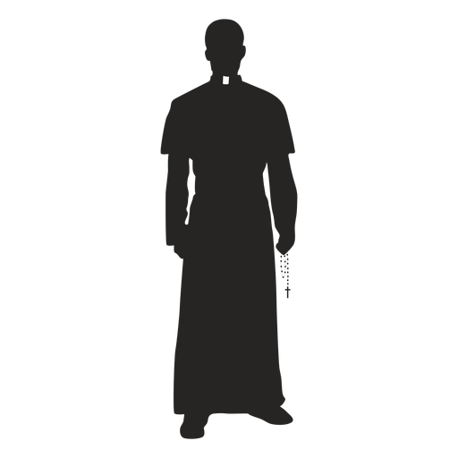 Priest cross bead silhouette PNG Design