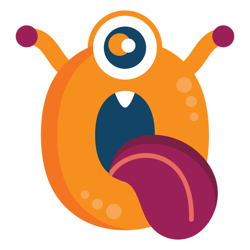 Q q letter monster flat PNG Design