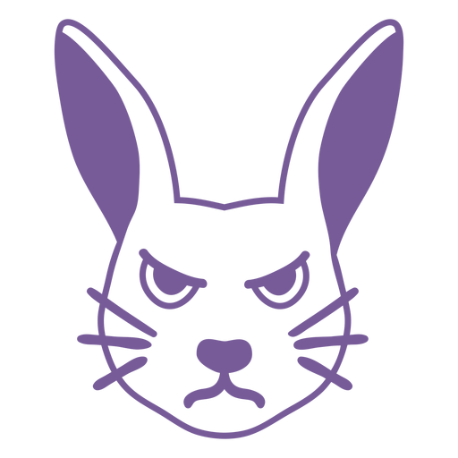 Rabbit angry head muzzle stroke PNG Design