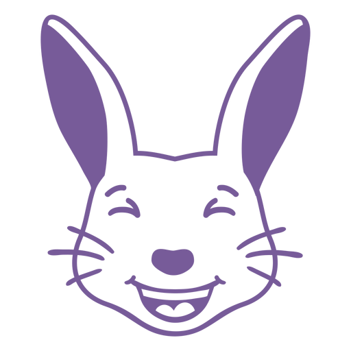 Rabbit happy head muzzle stroke PNG Design