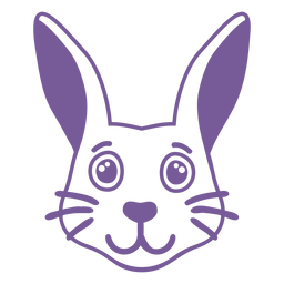Conejo alegre cabeza trazo de hocico Transparent PNG