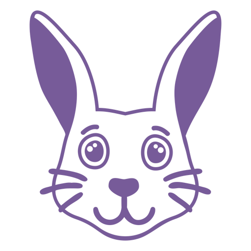 Conejo alegre cabeza trazo de hocico Diseño PNG