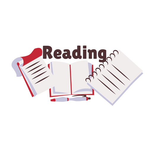 Reading book manual badge sticker
