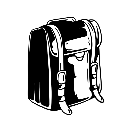 Rucksack satchel knapsack detailed silhouette PNG Design