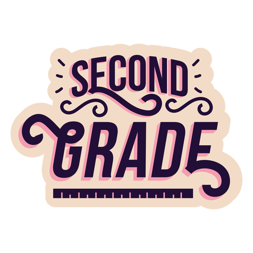 Second grade badge sticker PNG Design