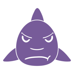 Tubarão zangado cabeça focinho achatado Desenho PNG
