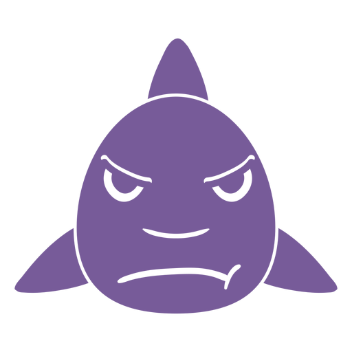 Bozal de tiburón enojado plano Diseño PNG