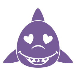 Tubarão apaixonado pela cabeça e focinho achatado Desenho PNG