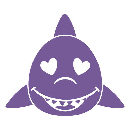 Shark enamoured head muzzle flat PNG Design