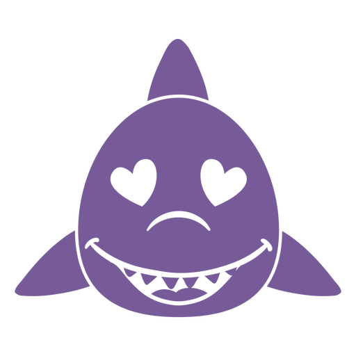 Tubarão apaixonado pela cabeça e focinho achatado Desenho PNG