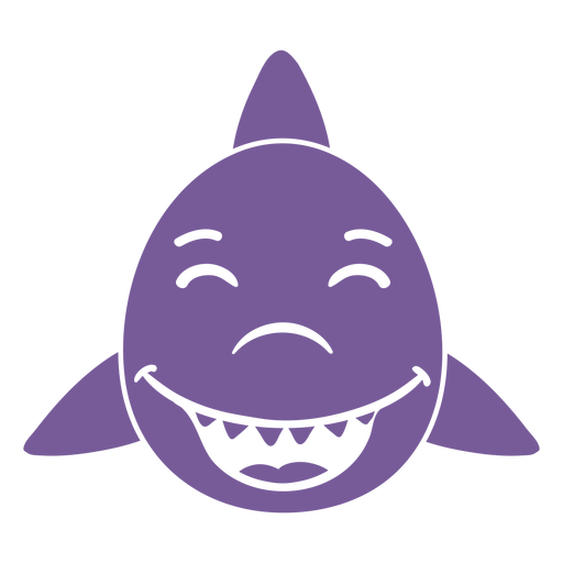 Shark happy head muzzle flat PNG Design