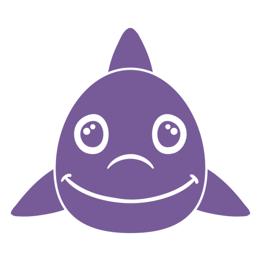 Shark joyful head muzzle flat PNG Design