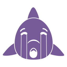 Cabeça triste de tubarão focinho achatado Desenho PNG