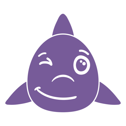 Bozal de cabeza de guiño de tiburón plano Diseño PNG