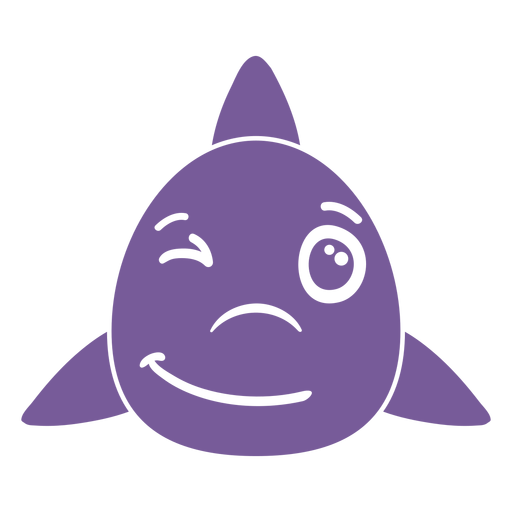 Shark wink head muzzle flat PNG Design