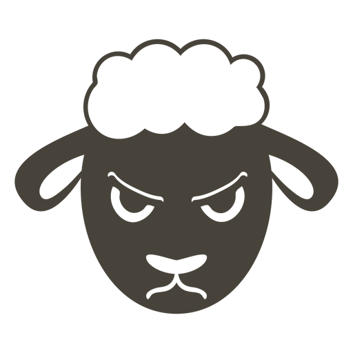 Hocico de cabeza enojada de oveja plana Diseño PNG