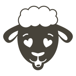 Oveja enamorada cabeza hocico plano Diseño PNG
