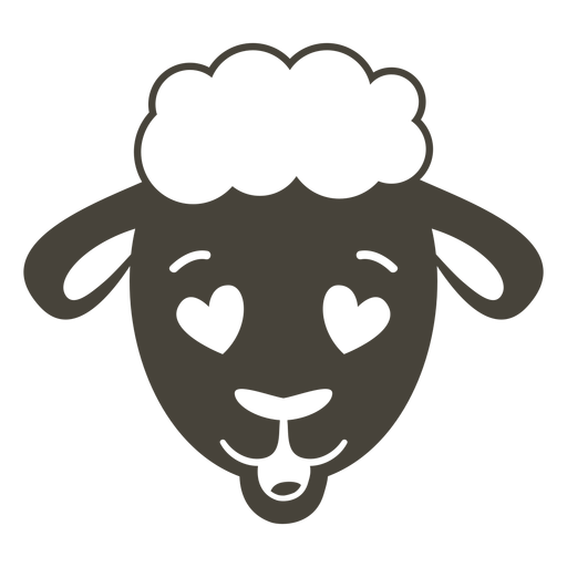 Sheep enamoured head muzzle flat PNG Design