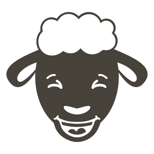 Cabeça de ovelha feliz focinho achatado Desenho PNG