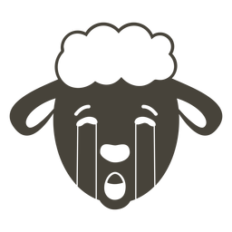 Schaf traurige Kopf Schnauze flach PNG-Design