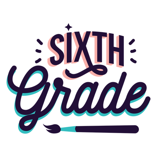 Sixth grade badge sticker PNG Design