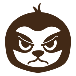 Sloth angry head muzzle flat PNG Design