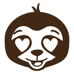 Cabeça de preguiça apaixonada focinho achatado Desenho PNG