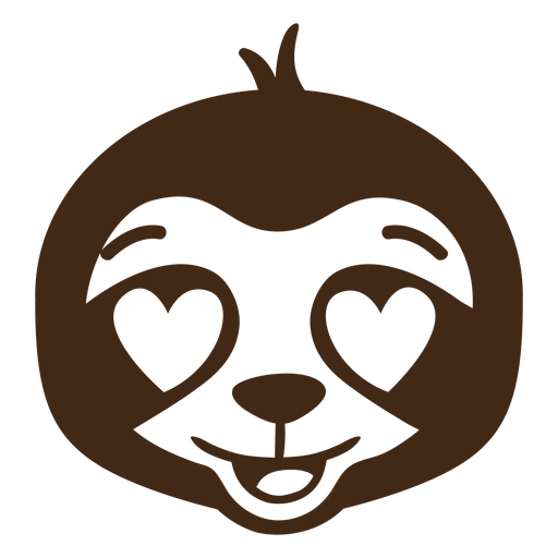 Sloth enamoured head muzzle flat PNG Design