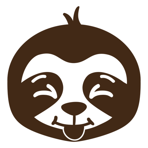 Download Sloth happy head muzzle flat - Transparent PNG & SVG ...