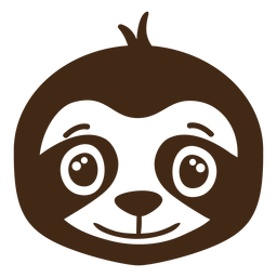 Preguiça alegre cabeça focinho achatado Desenho PNG