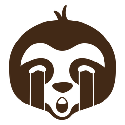 Sloth sad head muzzle flat PNG Design