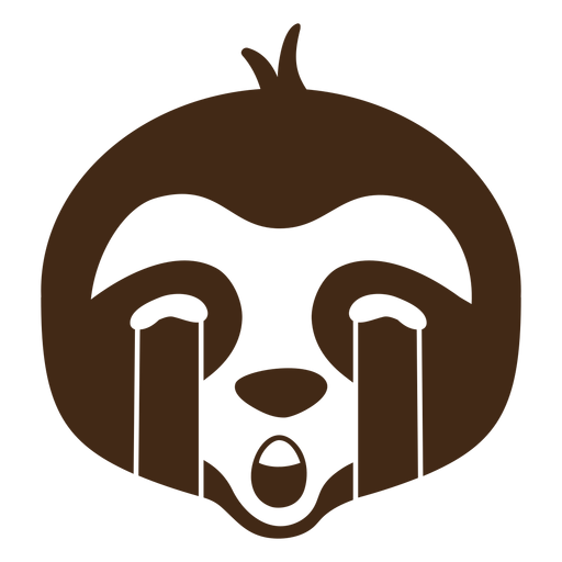 Focinho da cabeça triste da preguiça achatado Desenho PNG