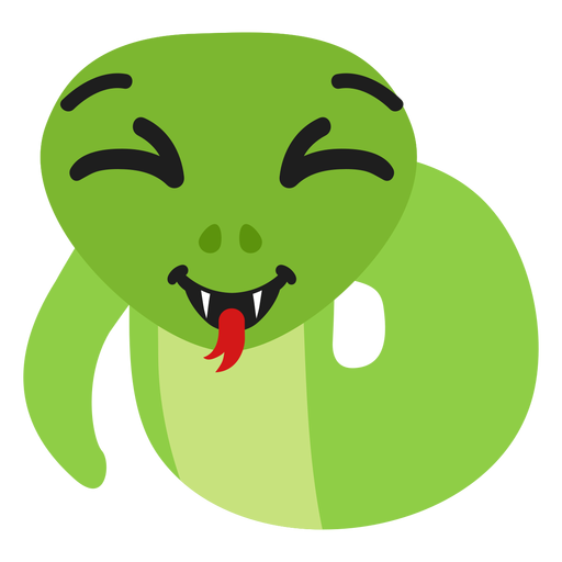 Snake happy muzzle head flat PNG Design