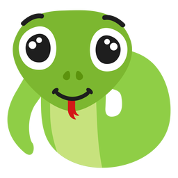 Cabeza de hocico alegre de serpiente plana Diseño PNG